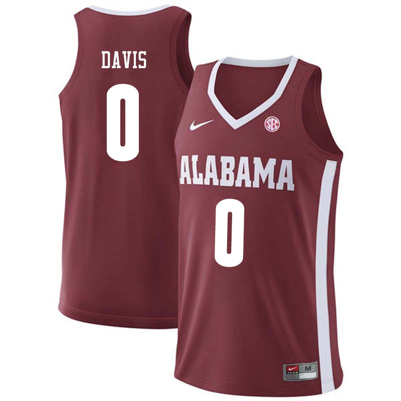 Men #0 Javian Davis Alabama Crimson Tide College Basketball Jerseys Sale-Crimson